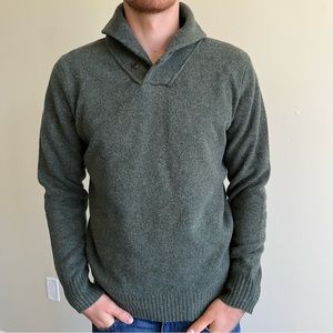 J. Crew Green Lambswool Sweater